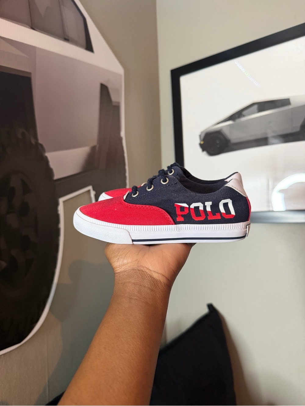 Polo by Ralph Lauren Kids Red and Navy Low-Top Sneakers